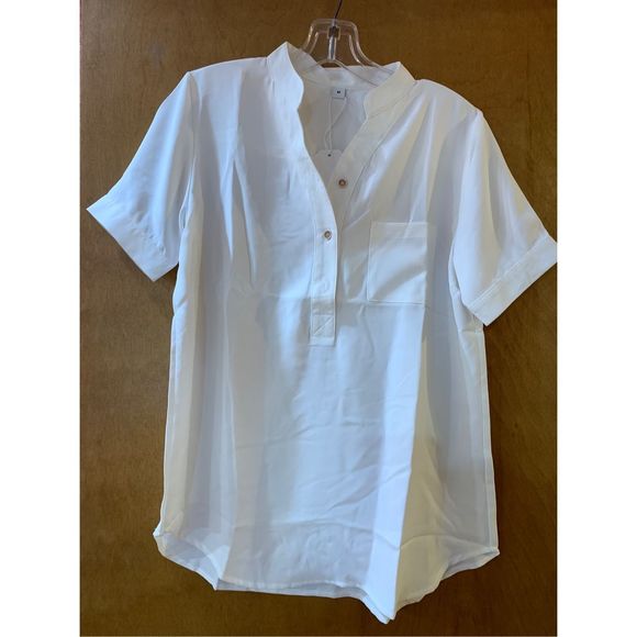 White Crisp Blouse #summer blouse - Picture 1 of 8